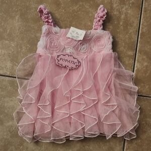 Popatu Pink Rosette Tulle Dress